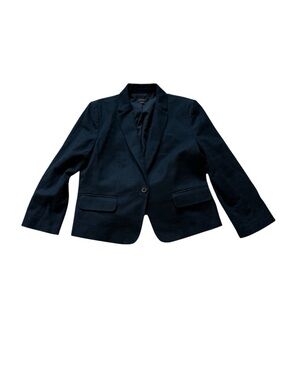 Ann Taylor Factory Navy Textured Single-Button Blazer